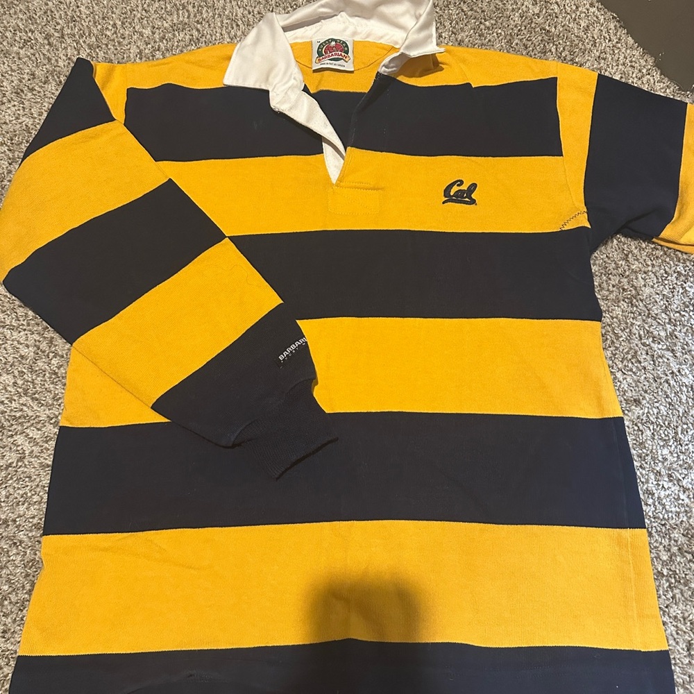 Yellow and Black Striped Rugby Shirt